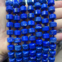 Natural Stone Lapis Lazuli Cylindrical Section Beads Round cake Loose Spacer For Jewelry Making DIY Necklace Bracelet 15''8-12mm