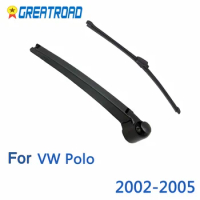 Wiper 13" Rear Wiper Blade &amp; Arm Set Kit For VW Polo 2002 2003 2004 2005 Windshield Windscreen Rear Window