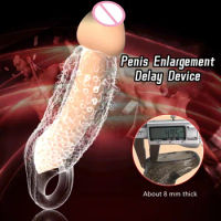 Male Thickening Enlargement Thickening Penis Condom Lock Semen Delay Device Erotic Toys Alien Wolf Teeth Condom Adult Sex Toys