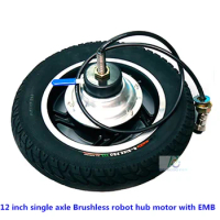 12 inch tyre single axle brushless gear power wheelchair robot motors with electromagnetic brake phub-12mp
