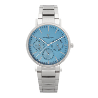 Valentino Coupeau 范倫鐵諾 古柏 時尚三眼腕錶 (銀殻/鋼帶/藍面)