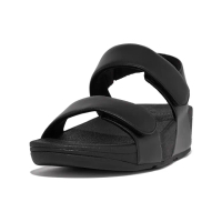 【FitFlop】LULU ADJUSTABLE LEATHER BACK-STRAP SANDALS經典可調式皮革後帶涼鞋-女(靚黑色)