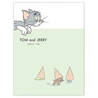 小禮堂 湯姆貓與傑利鼠 A4雙開式資料夾 (白綠甜筒款)