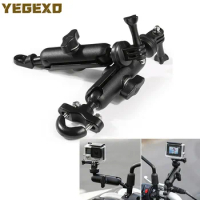 pit bike Motorcycl Camera Holder Handlebar Mirror Mount Bracket Stand ATV FOR ktm duke 390 r1200gs suzuki 2021 grom msx125 xmax