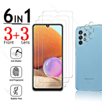 Full Cover Glass for Samsung Galaxy A32 Fingerprint Unlock for Samsung A 32 6.4" Screen Protectors Protective Steel Camera Lens