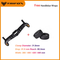 TRIFOX Carbon Drop Bars 31.8mm Aero Uplift Road Bike Handlebar with Computer Mount 380/400/420/440mm