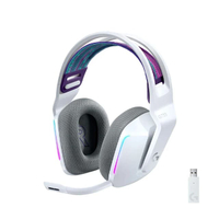 หูฟังเกมมิ่งระบบไร้สายมาพร้อมไฟ LIGHTSYNC RGB เต็มสเป๊กตรัม รุ่นG733 สีขาว