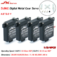JX 1/2/4PCS PDI-2105MG 5.8KG Metal Gear Servo Motor Large Torque Digital for RC Fix-wing Airplane Aircraft Helicopter Model Part