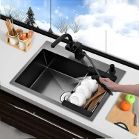 Paket Lengkap Kitchen Sink GRANITE ONAN 6146 DARK BLACK / Sink ONAN SILL GRANITE HITAM