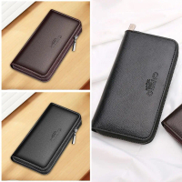 Dompet Lelaki, Reka Bentuk Mudah, Panjang, Kualiti Tinggi, Penutupan Zip, Kapasiti Besar, Pelbagai S