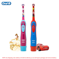 Oral B Kids Electric Toothbrush Battery Powered Tooth Brush Rotation Soft End-rounded Brush Heads with 2Mins Timers Childen 5