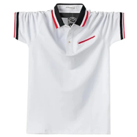 Men's Polo Shirt Cotton Lapel plus size short sleeve men's top t-shirt Business casual summer polo shirt for Large size 5XL 6XL