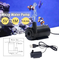 Pam air mikro mini bertenaga USB dengan bunyi rendah untuk akuarium, 2–3 L/min, tangki ikan, model W