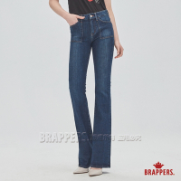 BRAPPERS 女款 新美腳 ROYAL系列-中腰彈性喇叭褲-深藍