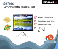 Letaec Layar Proyektor Tripod 84"
