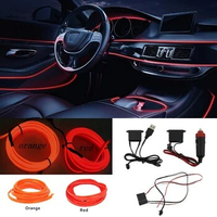 1M/2M/3M/5M Car Door Neon EL Wire Strip Lights Flexible Multicolor Automotive Accessories