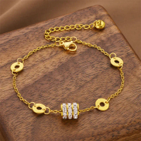 Bracelet ✨ |   Design Sense Full Diamond Small Waist Titanium Steel Bracelet for Women Simple Fashio