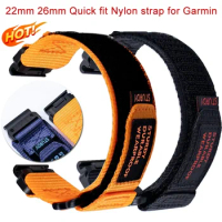For Garmin 22mm 26mm Nylon Strap Fenix 5 5X Plus 7X 6 6X Pro 3 3HR Quick Release Sport Band Forerunner 945 935 Replacement Band