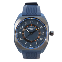 【二手名牌BRAND OFF】HERMES 愛馬仕 藍色 鈦金屬 H08 自動上鍊 腕錶 SP1.744