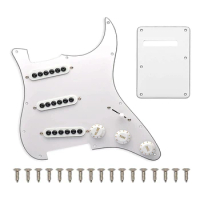 Prewired ST Pickguard SSS 3 Single Coil Pickups Adjustable Screws for Fender Standard Stratocaster Guitar Parts,White