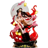 31CM large Anime Kimetsu No Yaiba Figure Nezuko Blood Demon Slayer Figurine 33cm Height Big Model Ornaments PVC action model