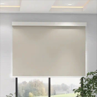 ZSHINE-Motorized Roller Blinds with Valance, Remote Control, Rechargeable Motor, Full Blackout, Alexa Compatible via Broadlink