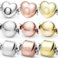 Original 925 Sterling Silver Smooth Love Heart Barrel &amp; Ball Clasp For Popular Bracelet Bangle Bead Charm DIY Jewelry