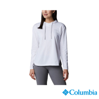 【Columbia 哥倫比亞】女款-Sun Trek™防曬UPF50快排連帽長袖上衣-白色(UAL21920WT/IS)