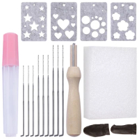 LMDZ Needle Felting Starter Kit Wool Felt Mold Needle Felting With Handle For DIY Craft Stencil Applique Handicraft Shaping