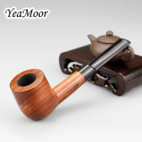 High Quality Rosewood Smoking Pipe 9mm Filter Tobacco Pipe Straight Wooden Smoke Pipe Handmade Smoking Accessory
