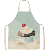 Summer Delicious Ice Cream Series Home Kitchen Cleaning Cooking Apron Holiday Party Children's Cooking Baking Sleeveless Bib
