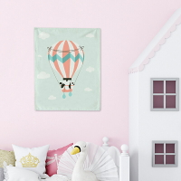 熱氣球-小貓熊-北歐小掛布 ( 背景布 ins拍攝布景 掛畫 掛毯掛布 牆面裝飾背景布 拍攝牆 牆壁裝飾  裝飾佈置掛布  極簡 小清新)