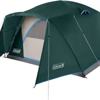 Coleman Skydome Camping Tent with Full-Fly Weather Vestibule, 4/6 Person Weatherproof Tent with Rainfly, Carry Bag