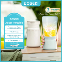 SOSEKI Blender Jus Buah Portable 400mL/Juicer Portable Stainless Steel/Blender Mini Jus 2 Tutup