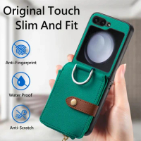 Card Pocket Wallet Phone Case for Samsung Galaxy Z Flip 5 4 Flip5 5G Flip4 Flip 3 2 Flip3 Flip2 Shockproof Protection Cases