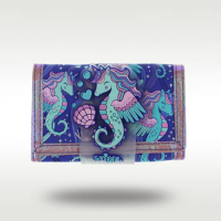 Australia Smiggle Original Children's Wallet Blue Seahorse Wallet Leather Card Bag Coin Wallet Original High Quality