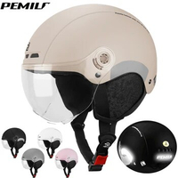 PEMILA The Four Seasons Cycling Helmet With Goggles Lens Ear Protection Bicycle Helmet MTB Reflective sticker E-Bike Bike Helmet