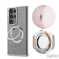 apbs Samsung S25/S24/S23系列 浮雕感360旋轉磁吸立架手機殼-你好