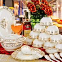Tableware jingdezhen ceramic bone china quality 56 dishes set quality bone china dinnerware set