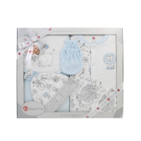美國Elegant kids-藍色動物園6件式兔裝彌月禮盒