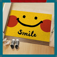 居家生活地毯地墊 創意黃色笑臉家用絲圈玄關入戶地墊 簡約蹭土蹭泥腳墊pvc墊可剪裁