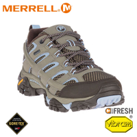 【MERRELL 美國 女 MOAB 2 GORE-TEX多功能健行鞋《棕灰/淺藍》】ML99788/休閒鞋/登山鞋