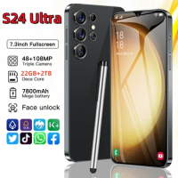 S24 Ultra Mobile Phones 7.3 HD Screen SmartPhone Original 22GB+2T 5G Dual Sim Celulares Android Unlocked 108MP 7800mAh S23 Ultra