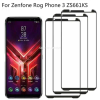 2pcs Full Glue Cover Tempered Glass For Asus Zenfione ROG Phone 3 ZS661KS Screen Protector ZS600KL ZS660KL Protective Film Glass