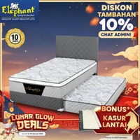 Springbed / Kasur 2 in 1 Elephant Longdale Rebounded 100 x 200 Authentic Grey