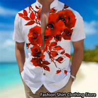 13 -color men's shirt tie shirt 3D printing pattern shirt Flower daily outdoor shopping fashion leisure oversized size