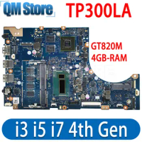 TP300LA Notebook Mainboard CPU I3 I5 I7 4th Gen 4GB RAM for ASUS TP300 TP300L TP300LA Q302L Laptop Motherboard GPU GT820M/UMA