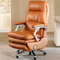 Massage Rotating Office Chair Armpad Leather Design Mobile Chair Ergonomic Modern Luxury Sillas De Oficina Office Furniture