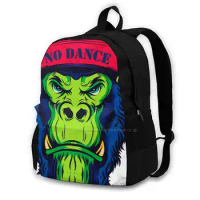 No Dance Angry Gorilla Large Capacity Fashion Backpack Laptop Travel Bags Gorilla Monkey Monkey Dance Monkey Dacn