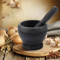 Food Grade Plastic Mortar Pestle Pill Crusher Spice Grinder Bowl Pesto Powder Special Curved Contact Surface Grinding